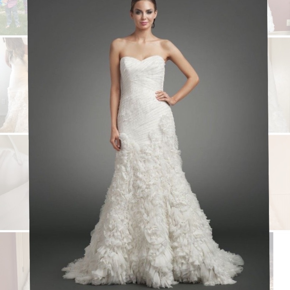 NWT ENZOANI crinkle chiffon Gloria wedding dress